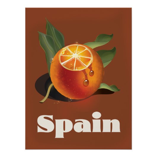 Spanien Orangen Reiseplakat Poster (Vorderseite)