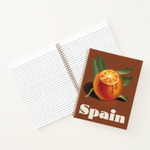 Spanien Orangen Reiseposter Notizblock