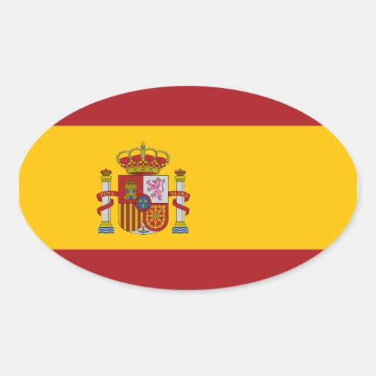 Spanien - Oval-Aufkleber für nationale Flaggen Ovaler Aufkleber (Vorderseite)