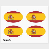Spanien - Oval-Aufkleber für nationale Flaggen Ovaler Aufkleber (Blatt)