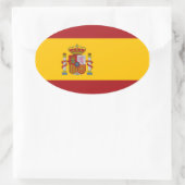 Spanien - Oval-Aufkleber für nationale Flaggen Ovaler Aufkleber (Tasche)
