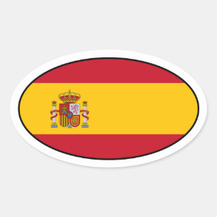 Spanien - Oval-Aufkleber für nationale Flaggen Ovaler Aufkleber