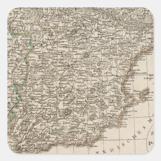 Spanien, Portugal 4 Quadratischer Aufkleber (Vorderseite)