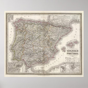 Spanien, Portugal Poster