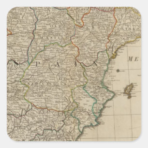 Spanien, Portugal Quadratischer Aufkleber
