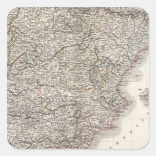 Spanien, Portugal Quadratischer Aufkleber