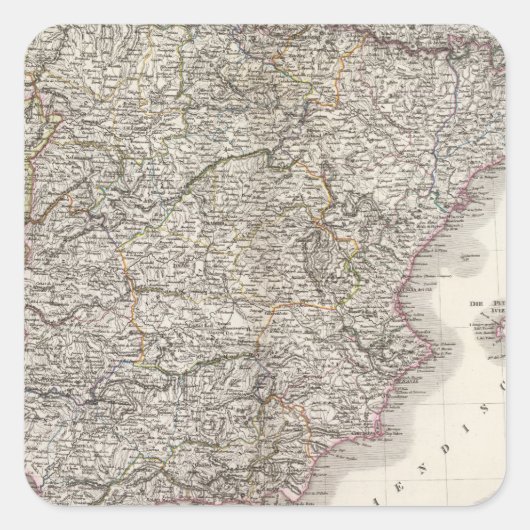 Spanien, Portugal Quadratischer Aufkleber (Vorderseite)