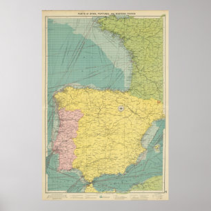 Spanien, Portugal, Western Frankreich Poster