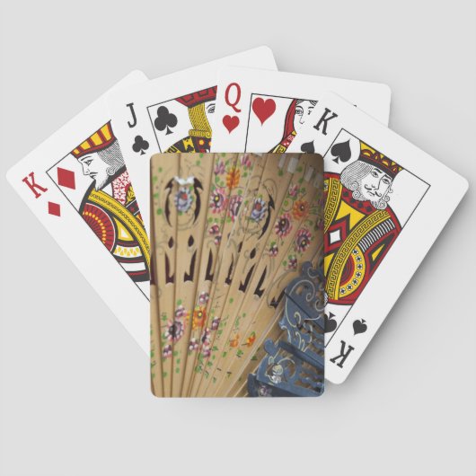 Spanien, Provinz Cadiz, Sevilla. Historischer Sant Spielkarten (Rückseite)