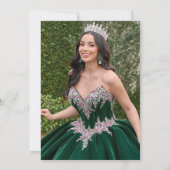 Spanien Quinceanera Emerald Green 15. Geburtstag Einladung (Rückseite)