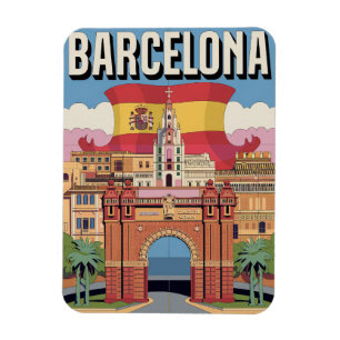 Spanien Reise Vintage Barcelona Arc de Triomf Gesc Magnet