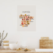 Spanien Reisekarte Poster (Küche)