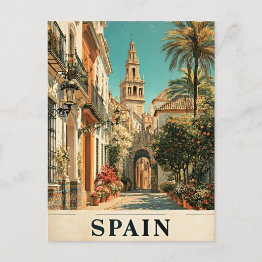 Spanien Reiseplakat Postkarte (Vorderseite)
