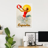 Spanien Reiseplakat Spanische Kunst Strand Druck Poster (Heimbüro)