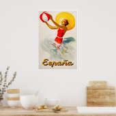 Spanien Reiseplakat Spanische Kunst Strand Druck Poster (Küche)