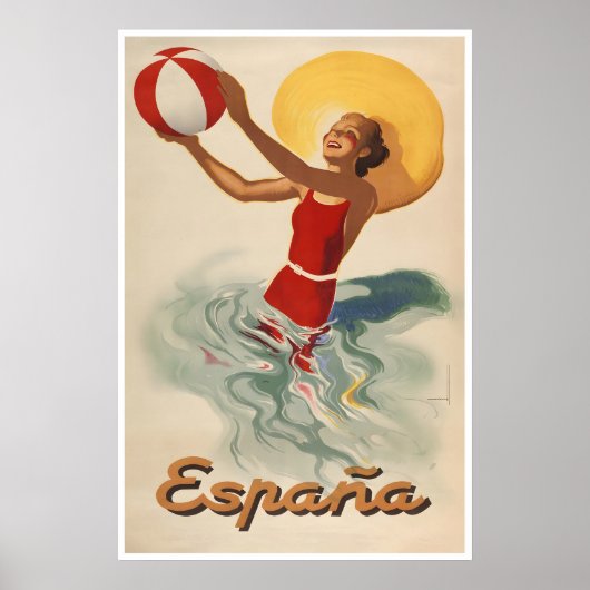 Spanien Reiseplakat Spanische Kunst  Stranddruck Poster (Vorne)