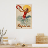 Spanien Reiseplakat Spanische Kunst  Stranddruck Poster (Küche)