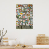 Spanien Reiseplakat Spanische Straßenkunst Häuser Poster (Küche)