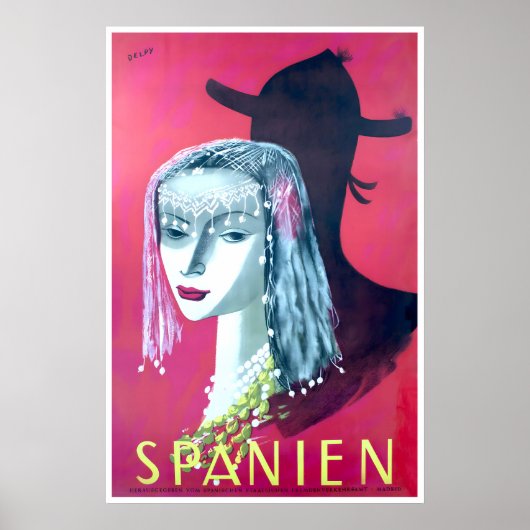 Spanien Reiseplakat Spanischer Druck Henri Jacques Poster (Vorne)