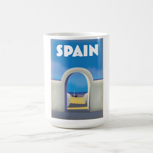 Spanien Retro-Urlaub Kunst Kaffeetasse (Mittel)