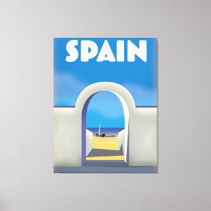 Spanien Retro-Urlaub Kunst Leinwanddruck