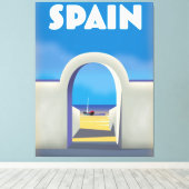 Spanien Retro Vacation art Leinwanddruck (Insitu (Holzboden))