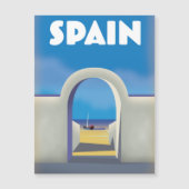Spanien Retro Vacation art Magnetkarte (Vorderseite)