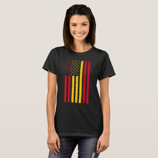 Spanien Roots USA Flaggenerbe Halb Spanien Amerika T-Shirt (Vorne ganz)