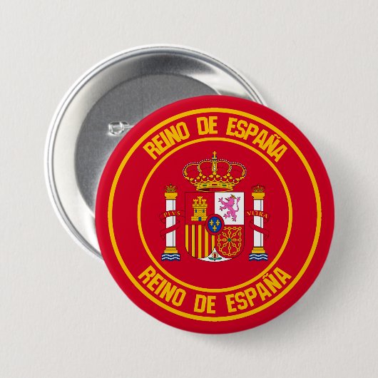 Spanien Runde Emblem Button (Vorne & Hinten)