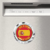 Spanien Runde Emblem Magnet (In Situ (Geschirrspüler))