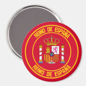 Spanien Runde Emblem Magnet (Vorderseite/Rückseite)