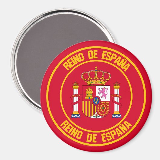 Spanien Runde Emblem Magnet (Vorderseite/Rückseite)