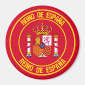 Spanien Runde Emblem Magnet (Vorne)