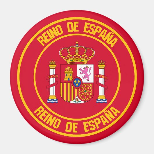 Spanien Runde Emblem Magnet (Vorne)