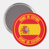 Spanien Runde Emblem Magnet (Vorderseite/Rückseite)