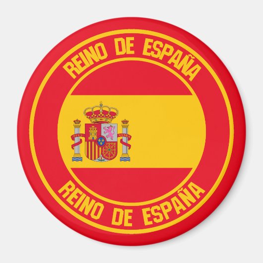 Spanien Runde Emblem Magnet (Vorne)