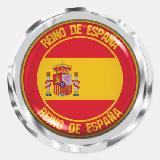 Spanien Runde Emblem Runder Aufkleber (Vorderseite)