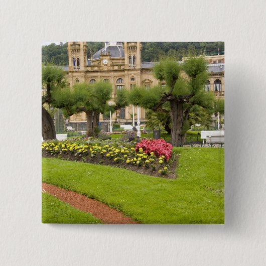 Spanien, San Sebastian. Beliebter Badeort, Button (Vorderseite)