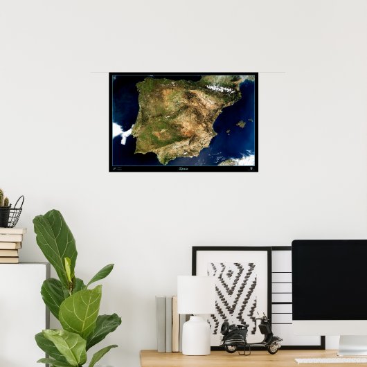 Spanien: Satellitenposter Poster (Heimbüro)