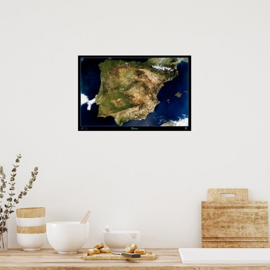 Spanien: Satellitenposter Poster (Küche)