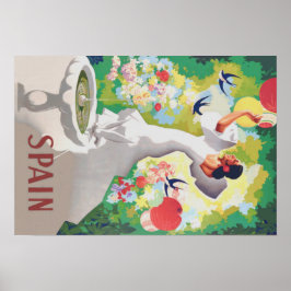 Spanien Senorita Birds Blume Fiesta Garden Poster
