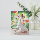 Spanien Senorita Birds Blume Fiesta Garden Postkarte (Stehend Vorderseite)
