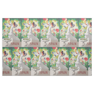 Spanien Senorita Birds Blume Fiesta Garden Stoff