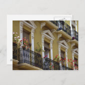 Spanien, Sevilla, Andalusien Geranien hängen über Postkarte (Vorne/Hinten)