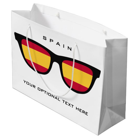 Spanien Shades Custom Text & Color Geschenktasche Große Geschenktüte (Rückseite Schrägansicht)