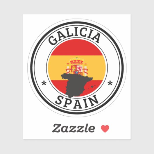 Spanien Siegel Sticker Rundfahne für Laptop Book. (Blatt)