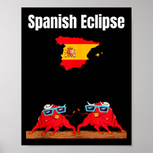 Spanien Sonnenfinsternisse Liebhaber Bulls Illustr Poster