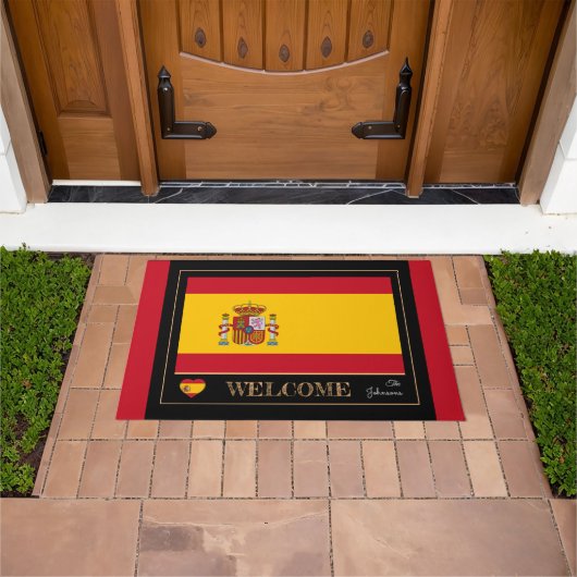 Spanien & Spanien Flag Haus mat/sports Willkommen Fußmatte (Außenbereich)
