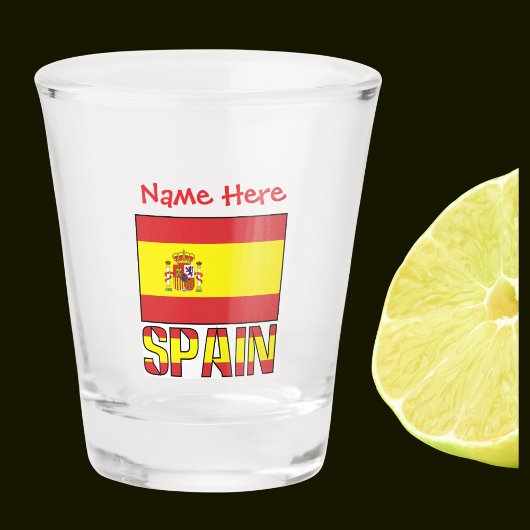 Spanien - Spanien - Rote Flagge Personalisiert Schnapsglas
