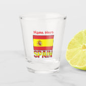 Spanien - Spanien - Rote Flagge Personalisiert Schnapsglas (Vorderseite)